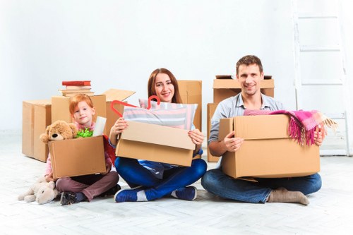 Flat removals in Ardleighgreen with packed boxes ready for transport