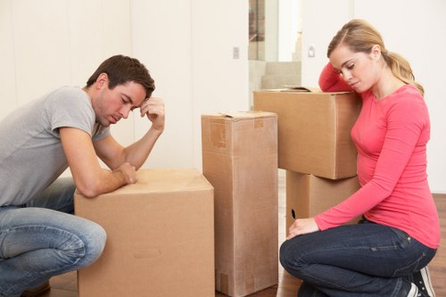 Packed moving boxes ready for removals in Ardleighgreen