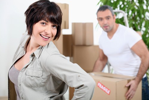 Packed boxes and home items prepared for small removals